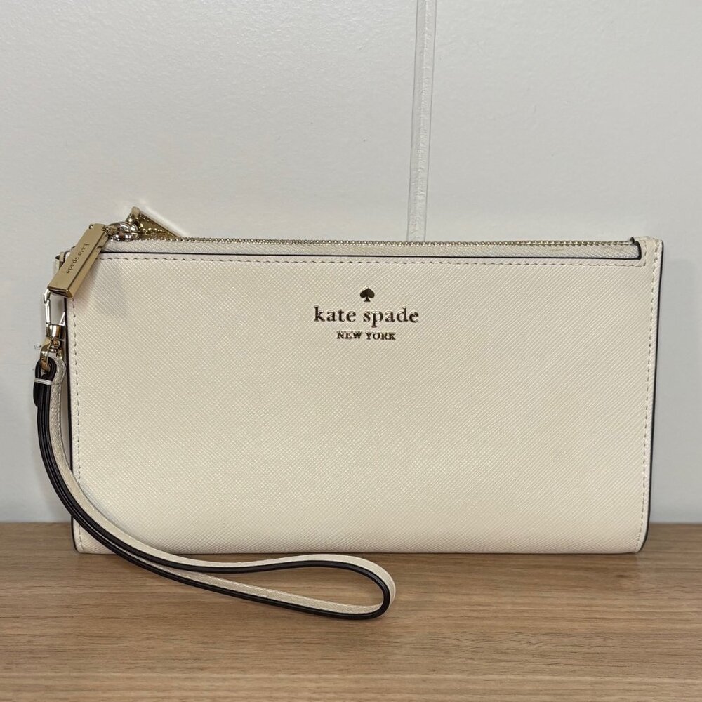Kate Spade Madison Double Zip Wristlet in Meringue